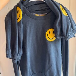Womens Black Aviator Nation Smiley Face Sweatshirt